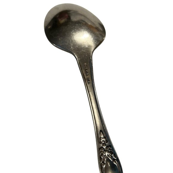 Set Of 4 Oneida Silver Huntington Stainless teaSpoons With Glossy Floral Rogers - Picture 5 of 5